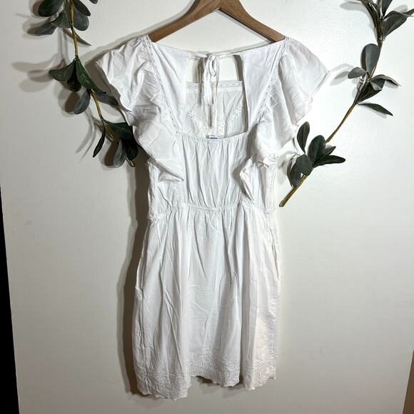 Old Navy White Flutter Sleeve Dress - Picture 5 of 6